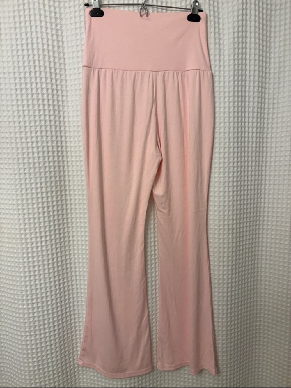 Blush Pink Knit Wide-Leg Lounge Pants Size MD